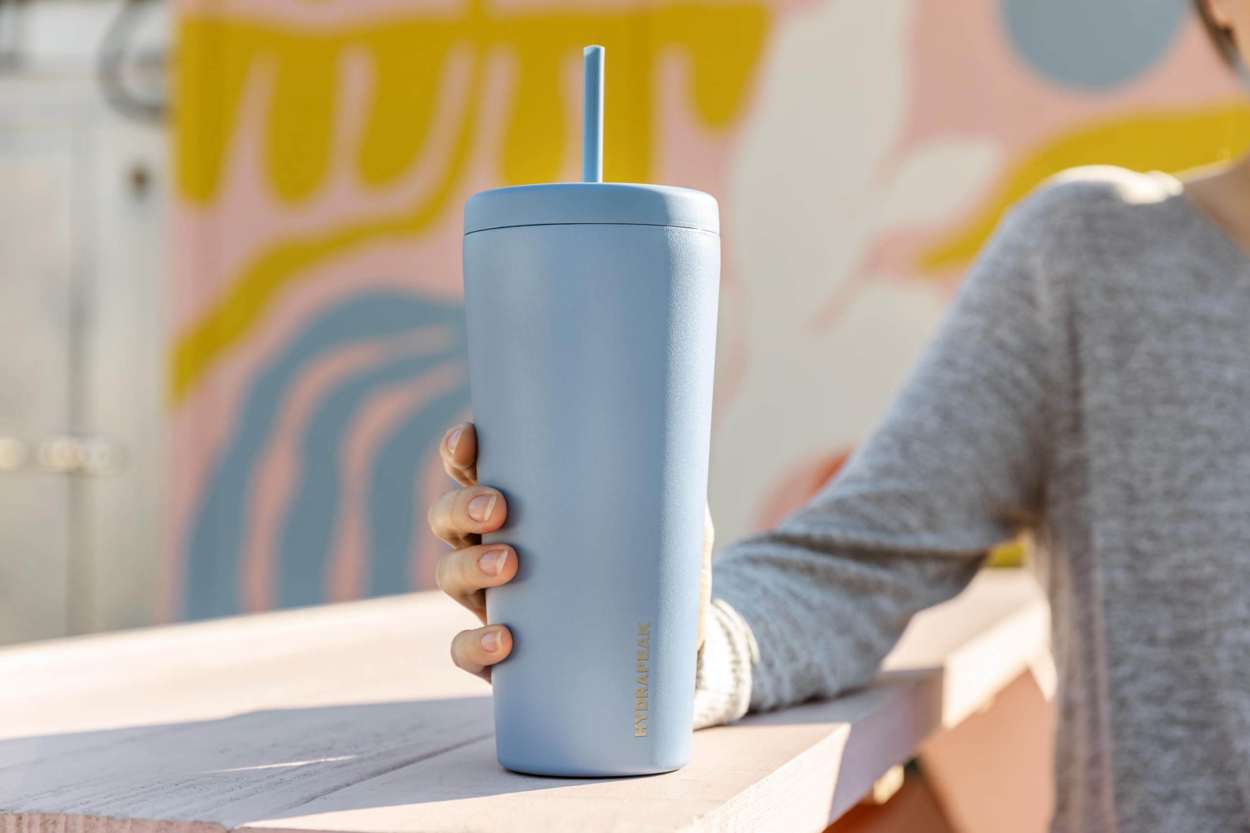 Hydrapeak 25oz Insulated Travel Mug with Straw Lid - Modern Blue