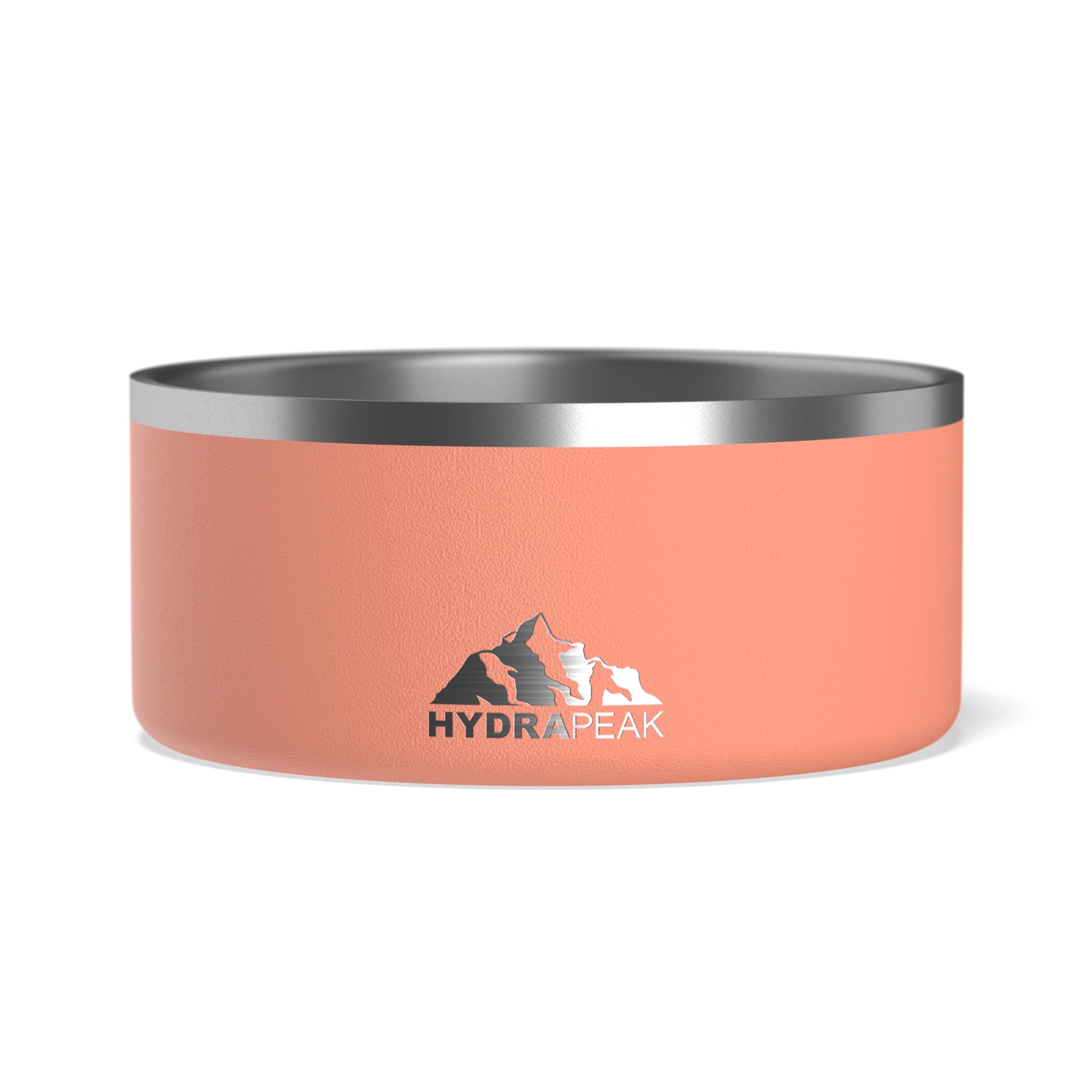 Hydrapeak 8 Cup Stainless Steel Dog Bowl - Peach, Large Capacity for Medium to Extra Large Dogs