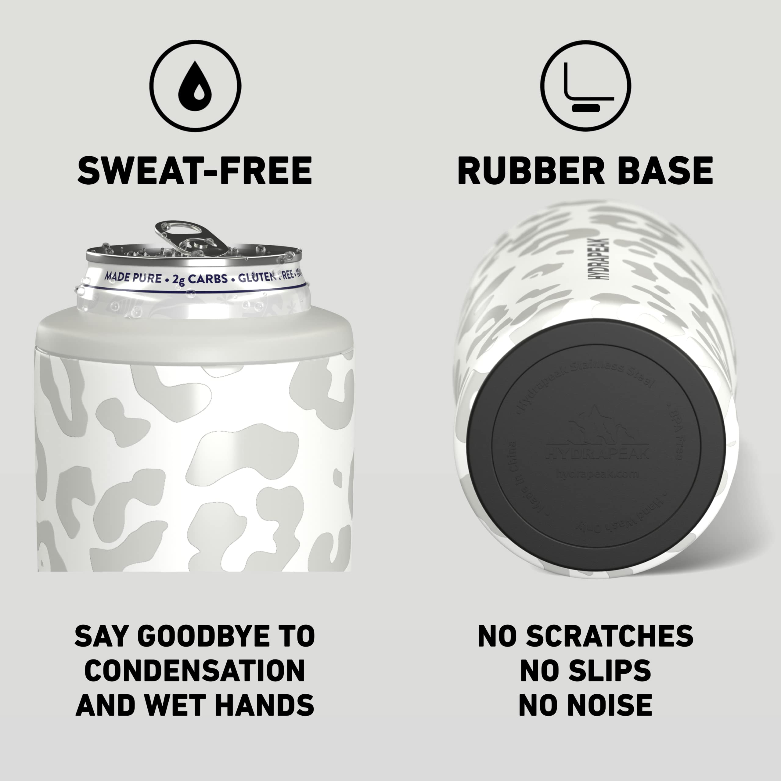 Hydrapeak Ghost Leopard 4-in-1 Can Cooler – Subtle Patterned Universal Cooler