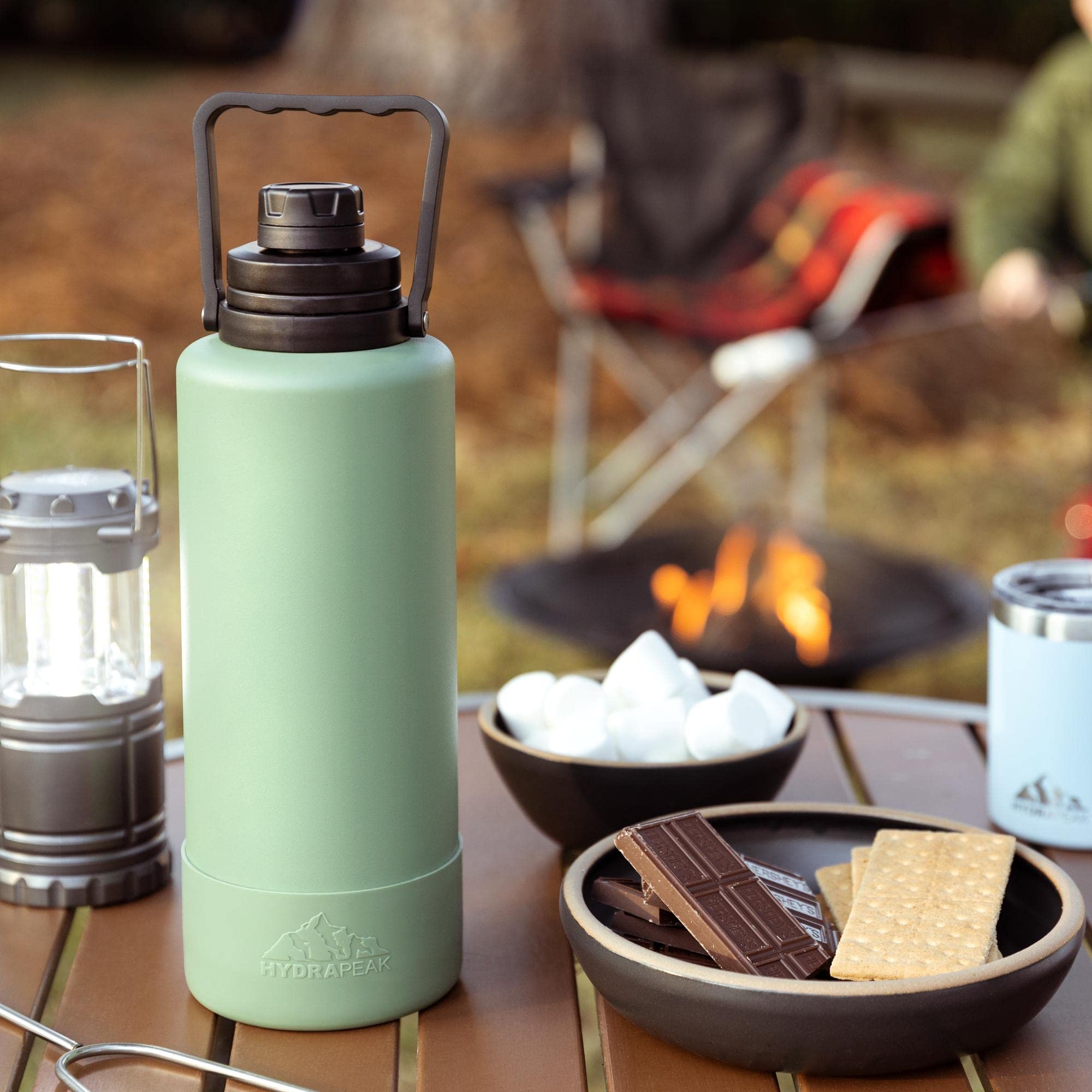 Hydrapeak Adventure 67oz Insulated Water Flask - Half Gallon Seashell Stainless Steel Canteen with Boot