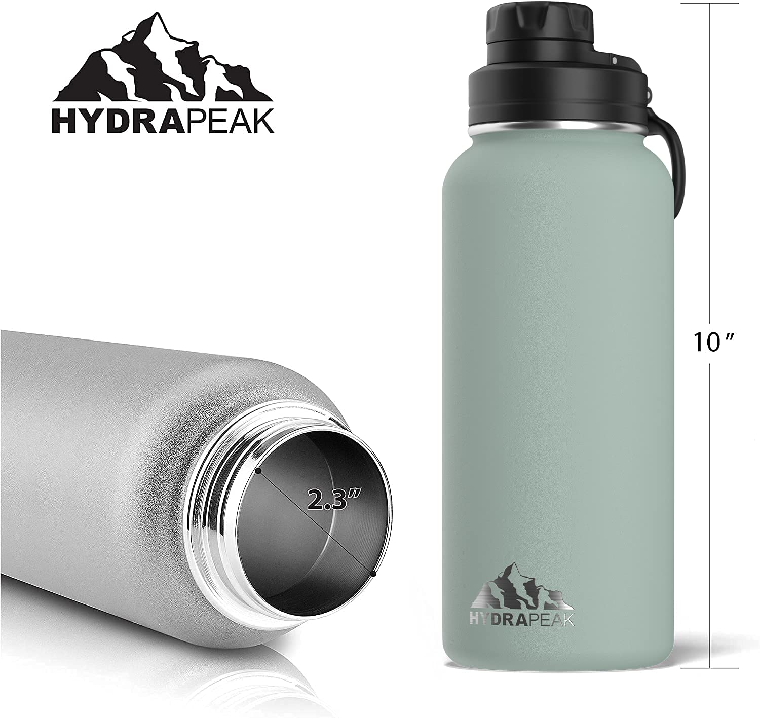 Hydrapeak Active 32oz Insulated Water Bottle with Chug Lid - Teal