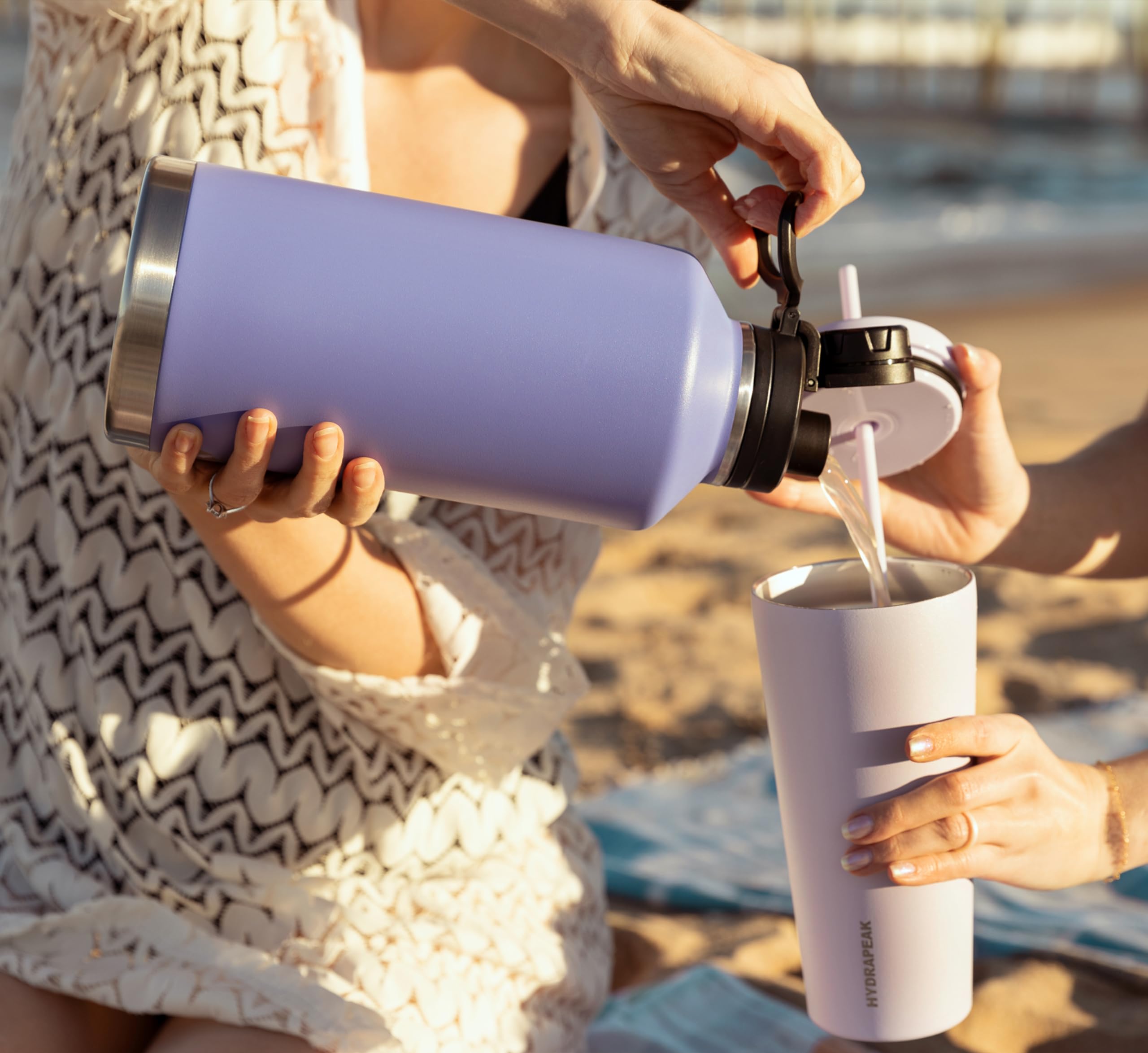 Hydrapeak 72 oz Insulated Water Jug - Graphite, Leak-Proof, Half Gallon