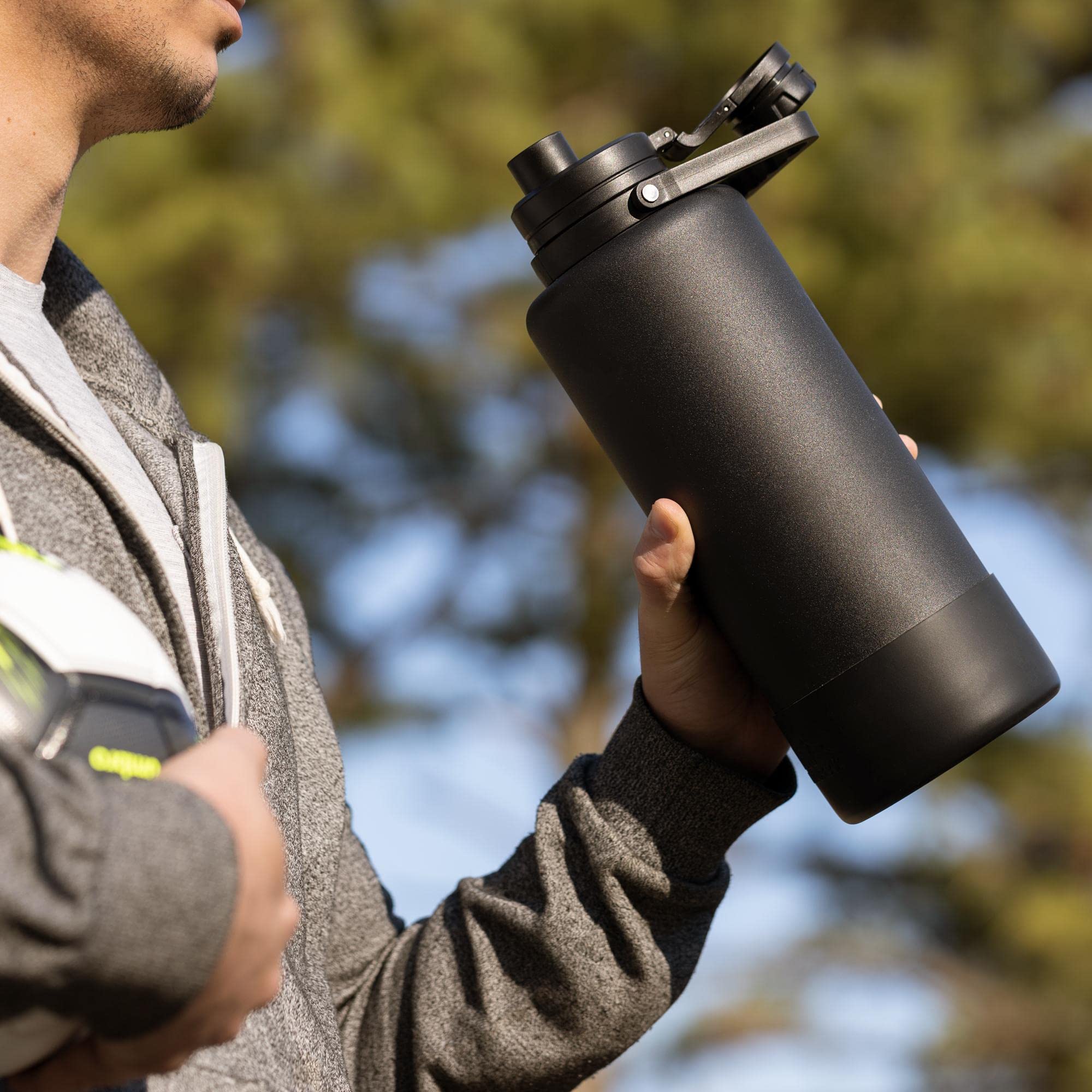 Hydrapeak Adventure 67oz Insulated Water Flask - Half Gallon Seashell Stainless Steel Canteen with Boot