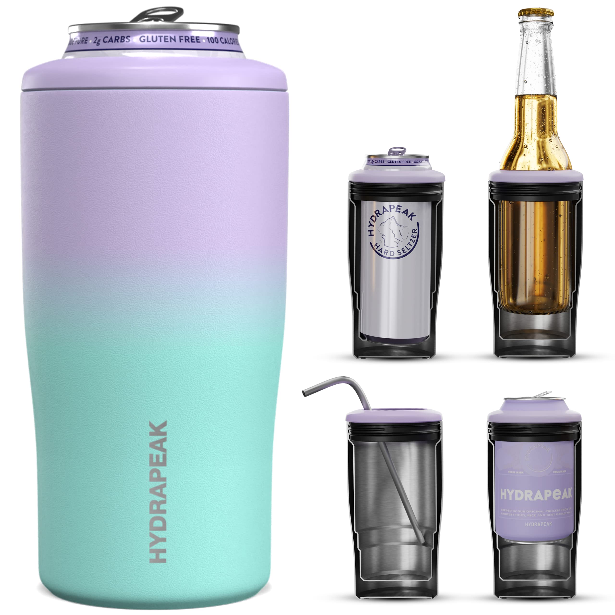 Hydrapeak 4-in-1 Insulated Can Cooler - Purple Cosmo