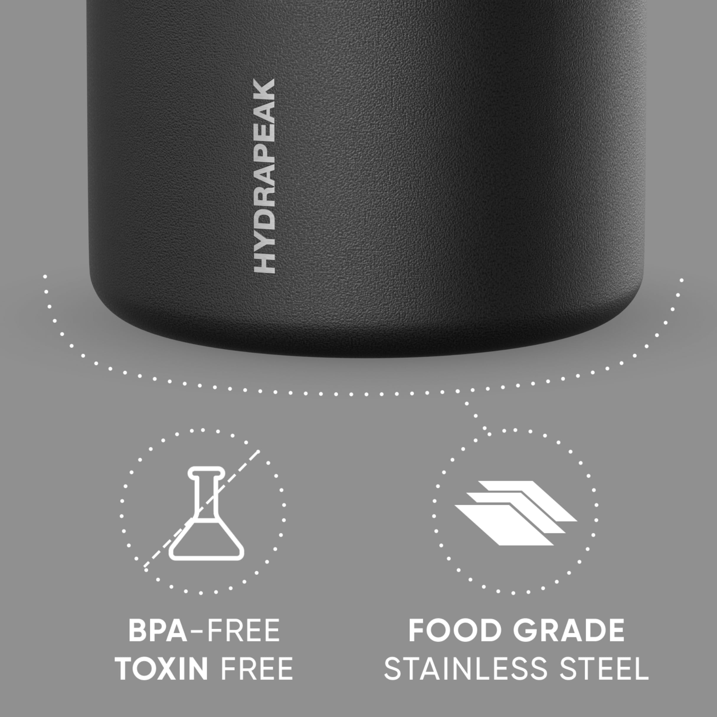 Hydrapeak 25oz Stainless Steel Vacuum Insulated Food Jar for Hot & Cold Food - Black
