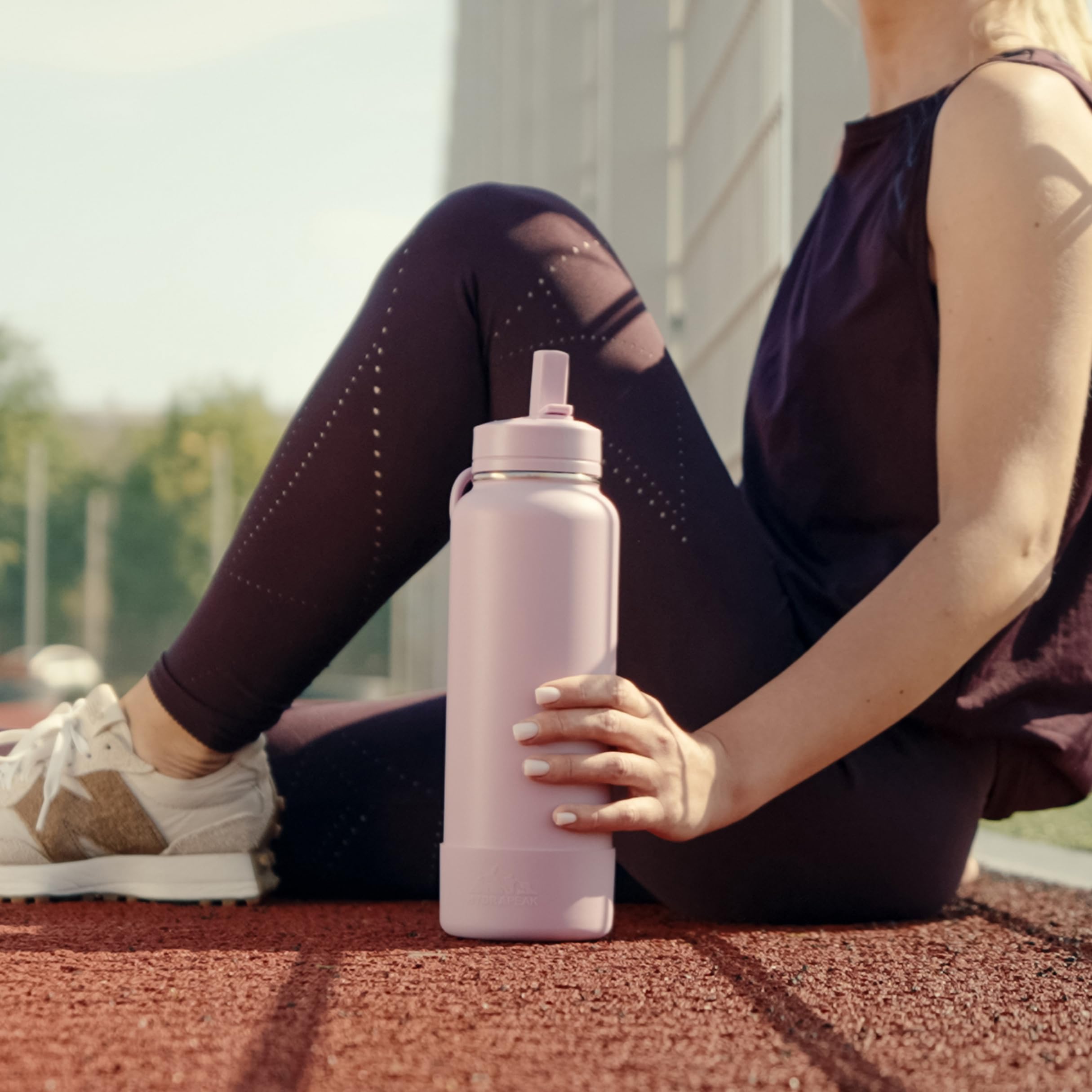 Hydrapeak 40oz Sport Insulated Water Bottle with Straw Lid - Double Wall Stainless Steel, 24H Cold / 12H Hot, Leak