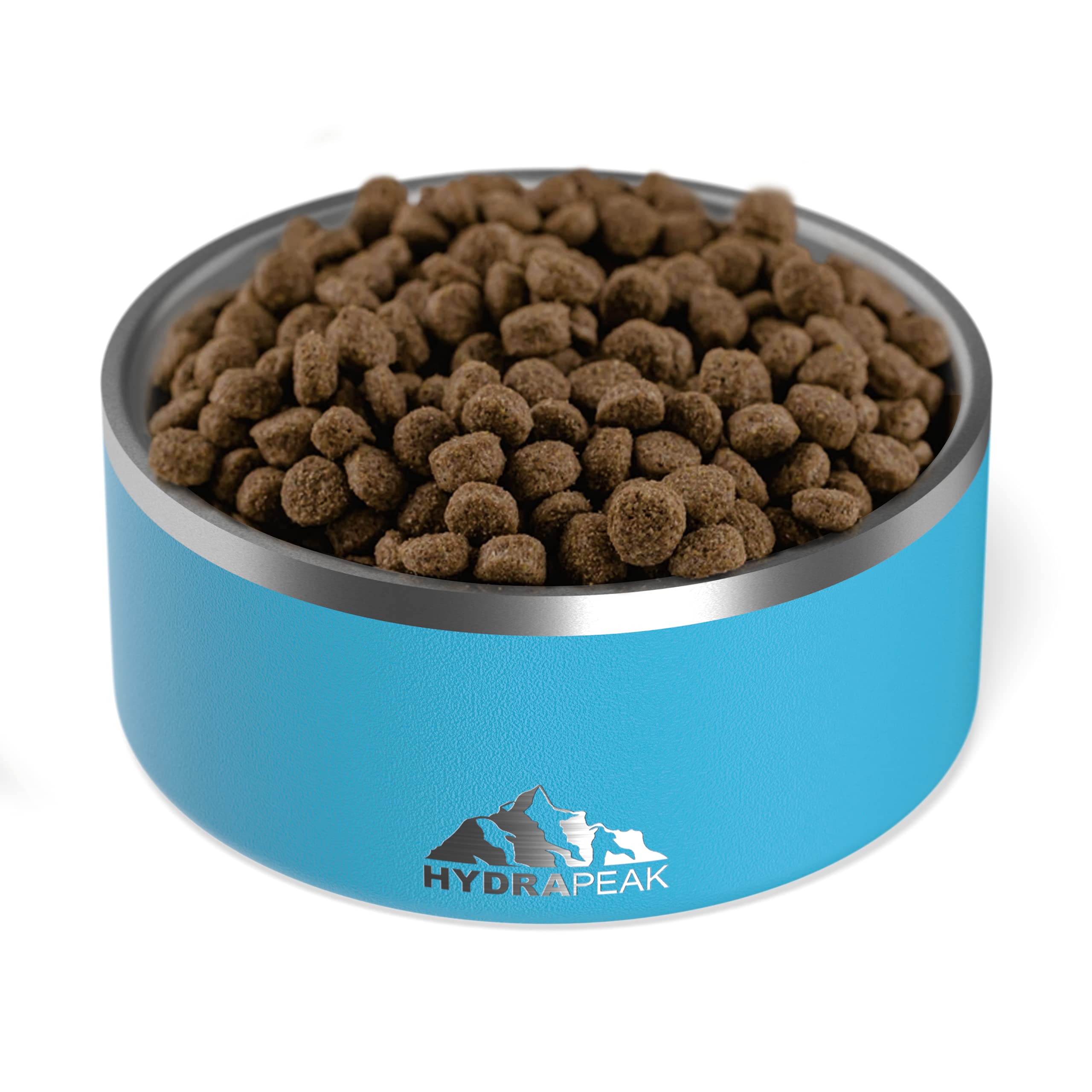 Hydrapeak Dog Bowl 8 Cup Sky - Non-Slip Stainless Steel Water and Food Dish for Large Dogs