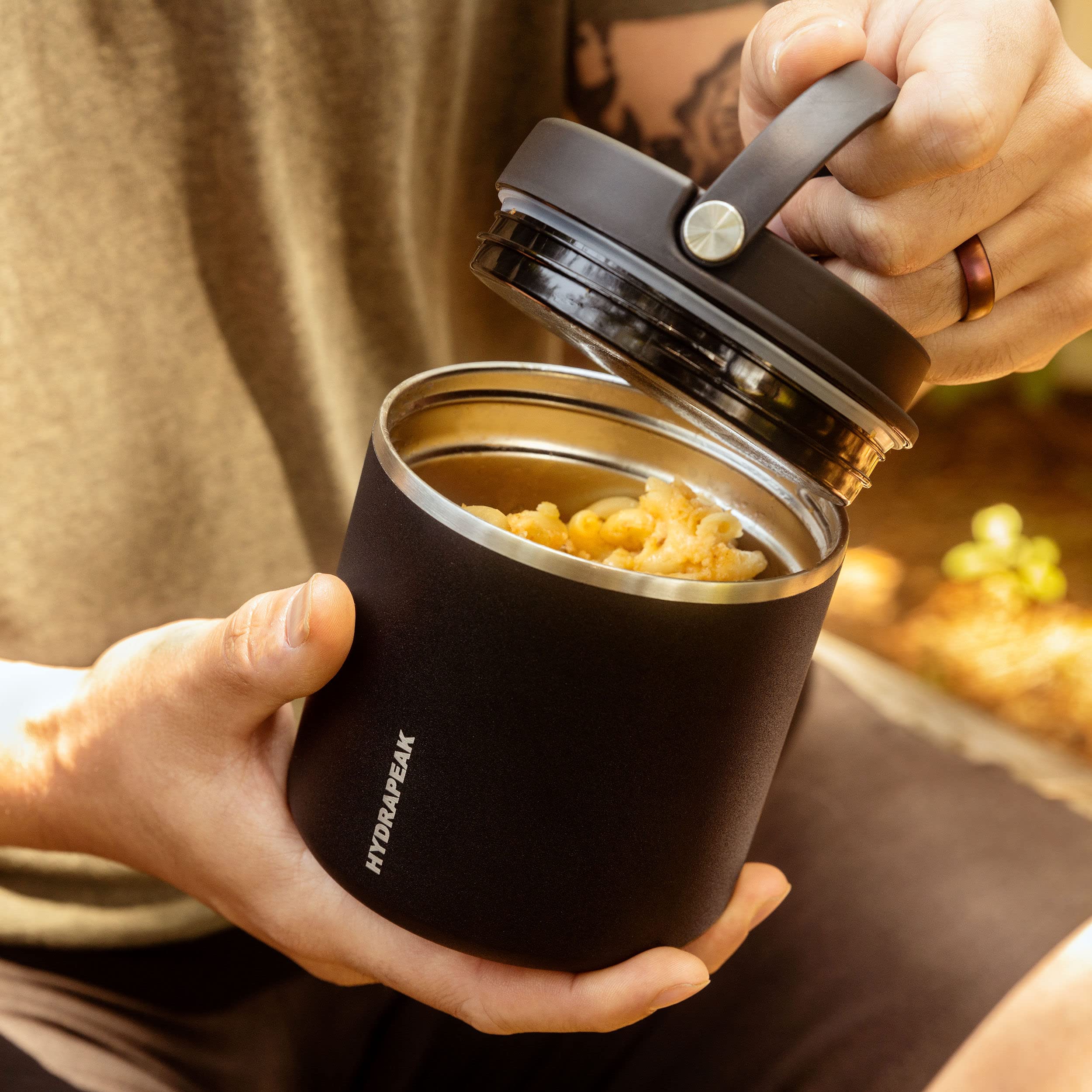 Hydrapeak 18oz Stainless Steel Vacuum Insulated Food Jar - Hot Food 10 Hours, Cold Food 16 Hours, Wide Mouth