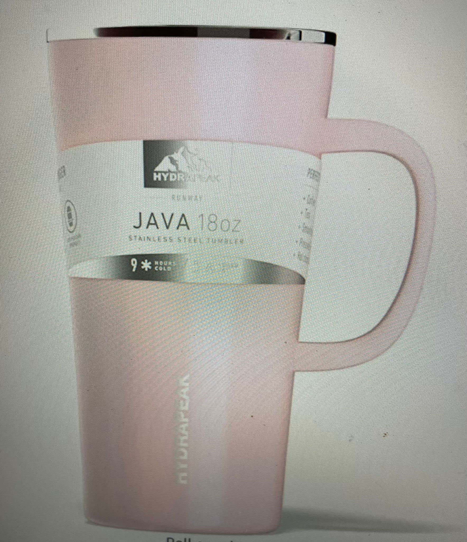 Hydrapeak 18oz Java Insulated Coffee Mug with Handle - Stainless Steel Travel Tumbler, Leak-Proof, Blush