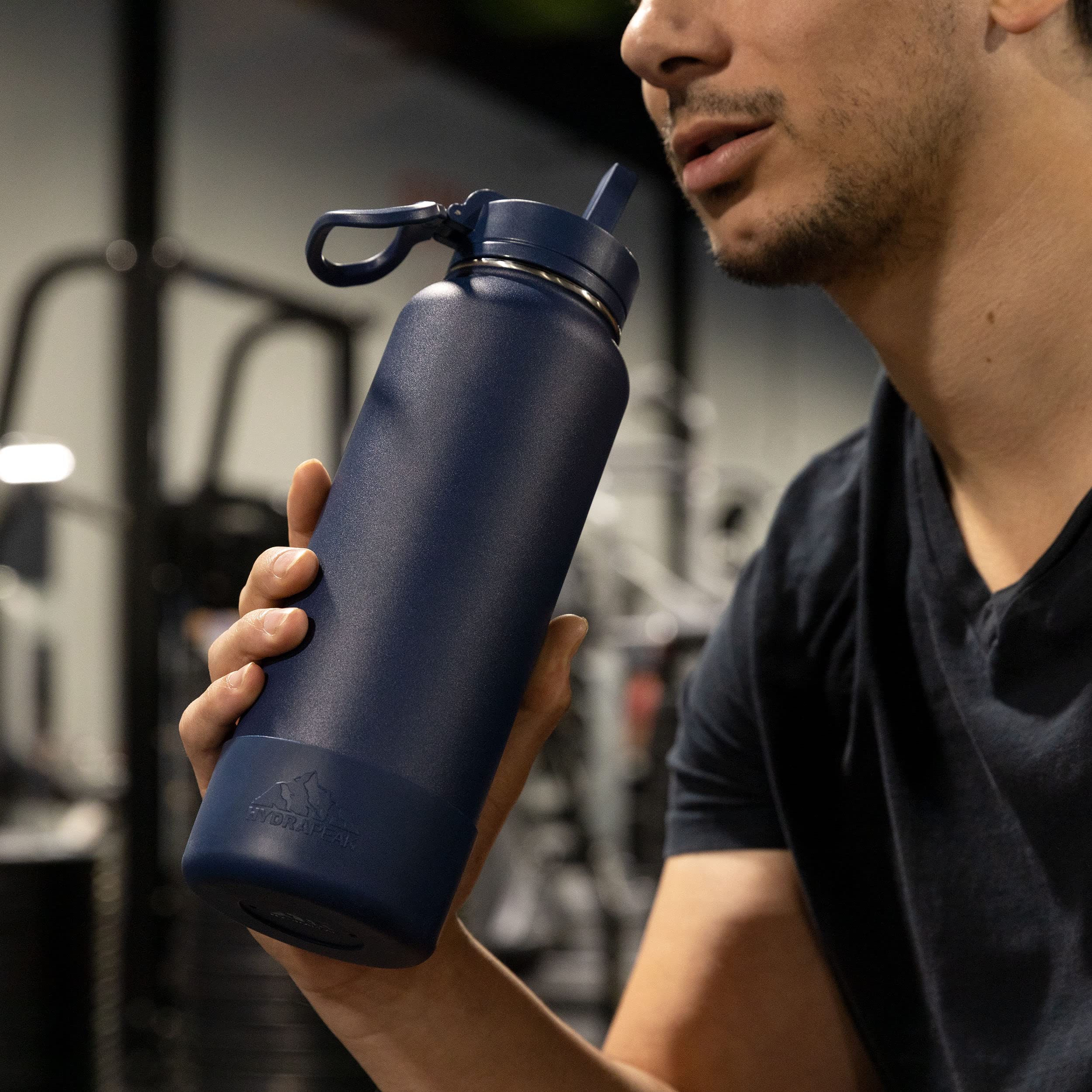 Hydrapeak 40oz Sport Insulated Water Bottle with Straw and Chug Lid - Powder Blue (Max Hydration)