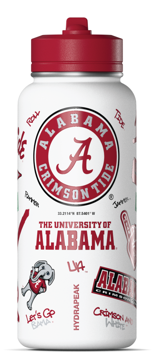 Hydrapeak Tides 32oz Active Water Bottle with Straw Lid - Alabama Crimson Tide
