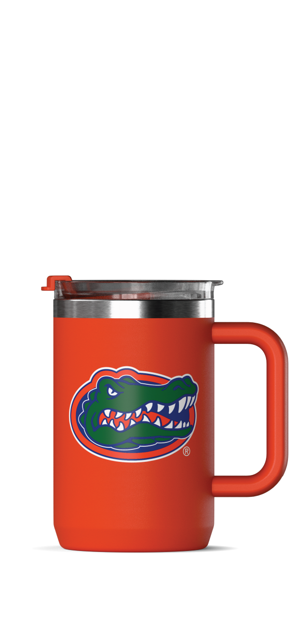 Hydrapeak Florida Gators 18 oz Insulated Coffee Mug - Stainless Steel with Handle and Flip Lid