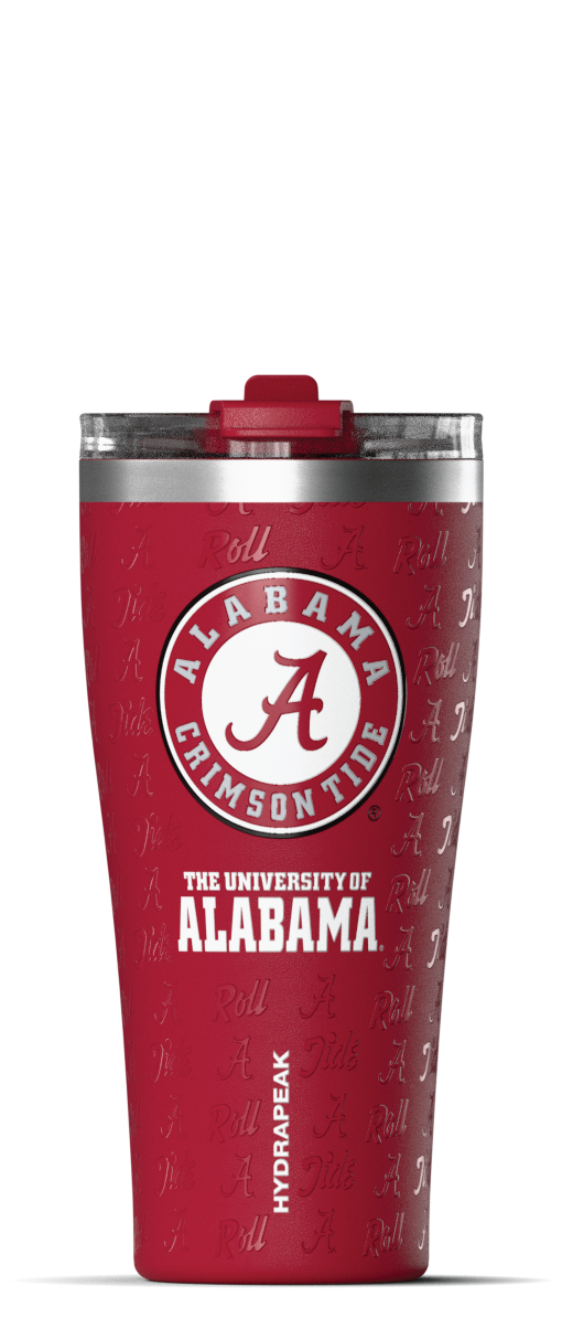 Hydrapeak Tides 30oz Roamer Tumbler - Alabama Crimson Tide Official Licensed Flip Up Straw Lid